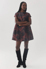 Light Gray Spade Dress in Brown/Black Mini Dress