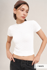 White Smoke Billie Floral Eyelet Top Top