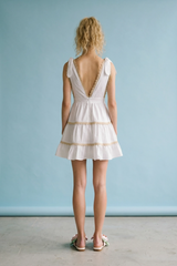 Light Steel Blue Amber Tiered MIni Dress Mini Dress
