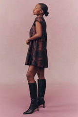 Dark Gray Spade Dress in Brown/Black Mini Dress