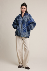 Light Gray The Free Spirt Quilted Bandana Bomber Jacket