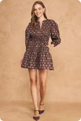 Tan A Little Luck Clover Mini Dress Mini Dress