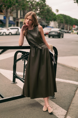 Black Rebel Belle Faux Leather Midi Dress Midi Dress