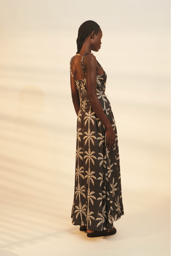 Wheat Abena Maxi Dress in Black White Tropical Maxi Dress