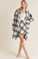 Light Gray Ellory Open Front Coat Jacket