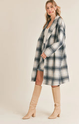 Light Gray Ellory Open Front Coat Jacket