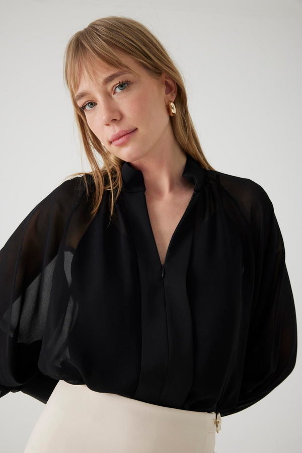 Light Gray Arelene Blouse Blouse