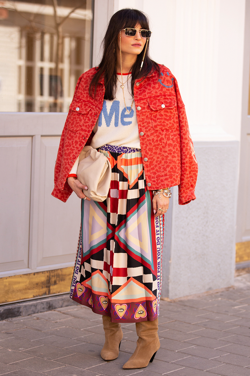Gray Joy Printed Midi Skirt | Nomadic Midi Skirt