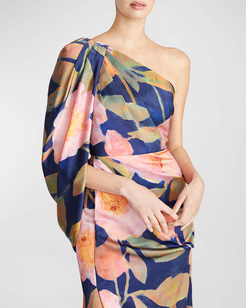 Light Gray Abby | Draped One Shoulder Gown Formal Dress
