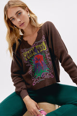 Light Gray Pink Floyd Cosmic Pyramid Thermal Graphic Tee