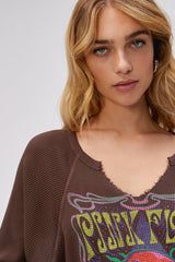 Sienna Pink Floyd Cosmic Pyramid Thermal Graphic Tee