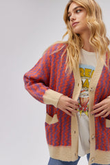 Light Gray Zig Zag Cardigan Cardigan