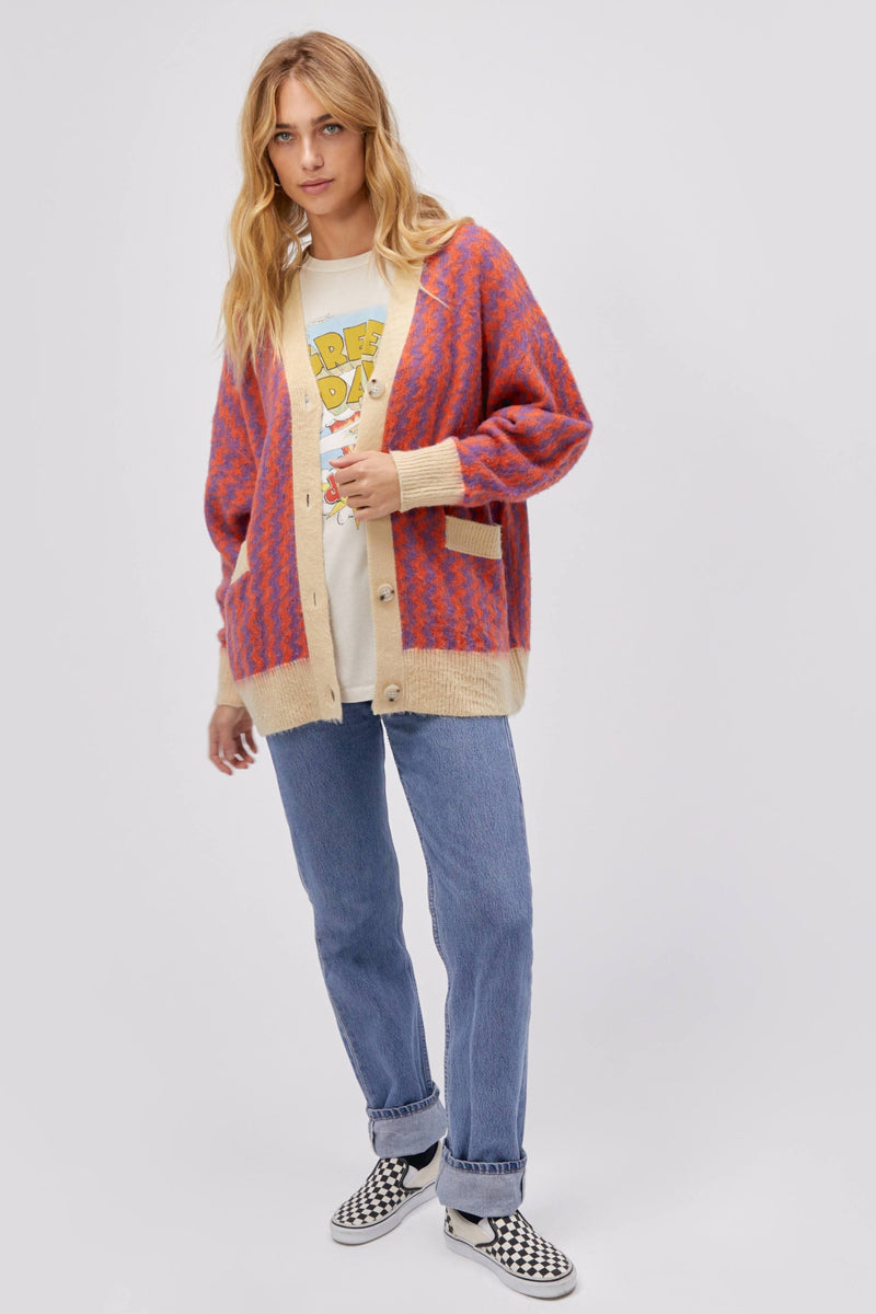 Light Gray Zig Zag Cardigan Cardigan