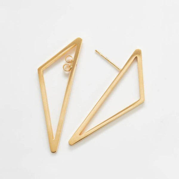 White Smoke Geometric Triangle Earrings Earrings