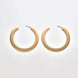 White Smoke Medium Flat Hoop Earrings