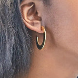 Rosy Brown Small Flat Hoops Earrings