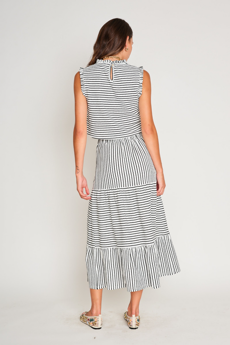 Maya Skirt in Black & White Stripe