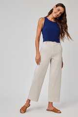 Light Gray Saige Wide Leg Crop | Coastal Stone Pant