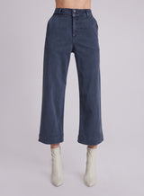 Gray Saige Wide Leg Crop Pant