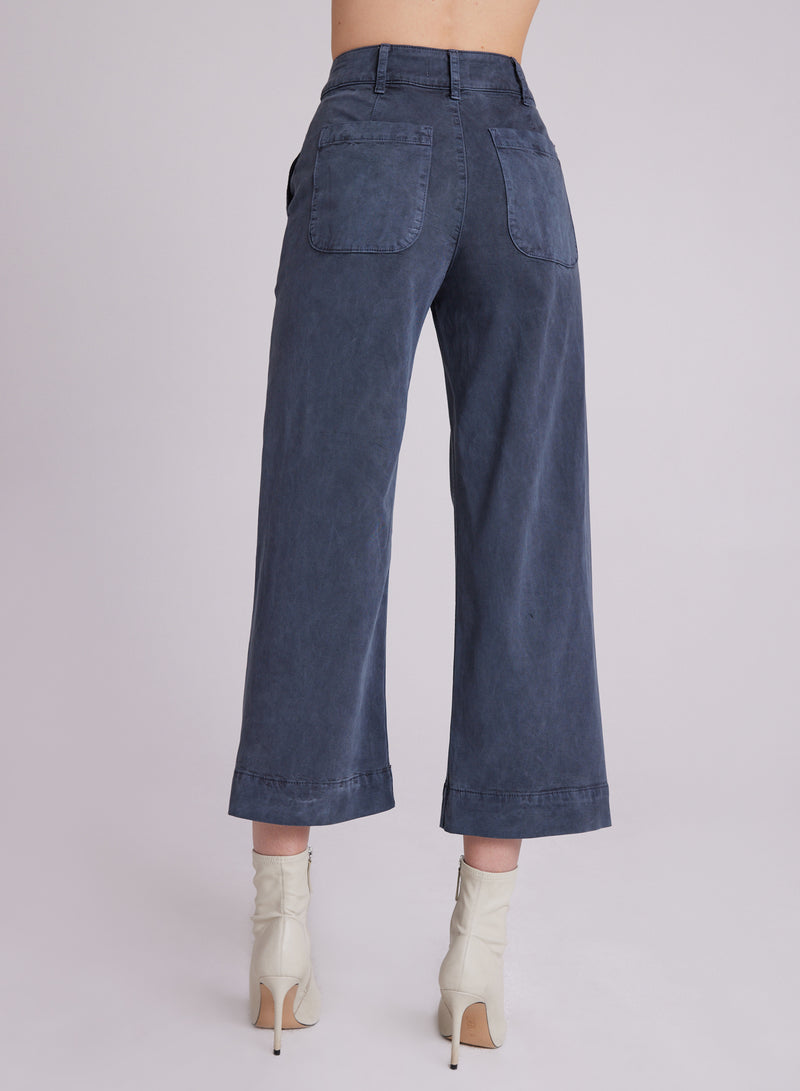 Gray Saige Wide Leg Crop Pant