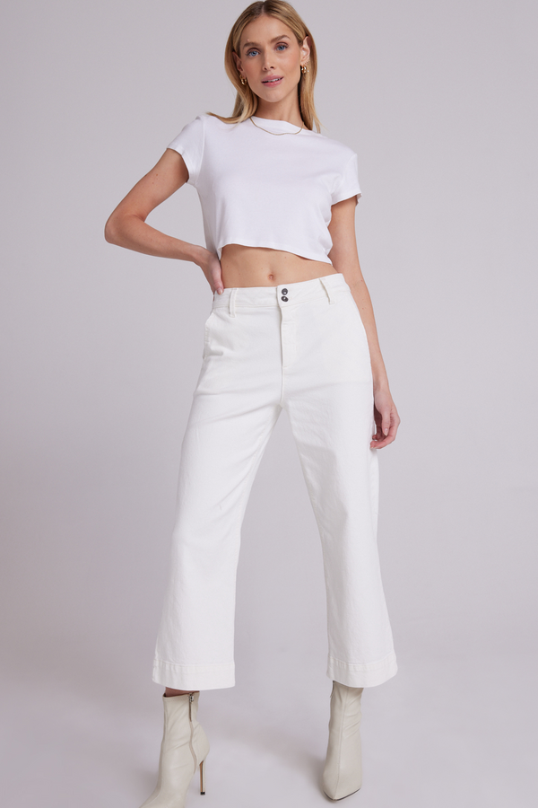 Gray Saige Wide Leg Crop Pant