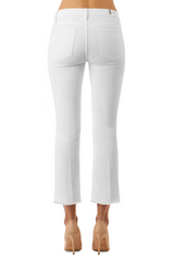 Light Gray The Starlet Boot Crop - White Jeans