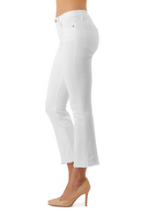 Light Gray The Starlet Boot Crop - White Jeans