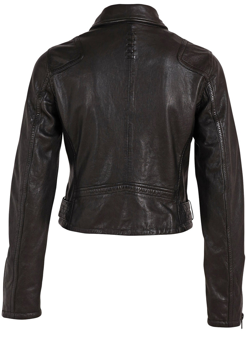 Dark Slate Gray Bita Leather Jacket Coats & Jackets