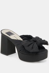 White Smoke Blair Heels | Onyx Satin Heel
