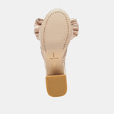 White Smoke Blair Heels | Platinum Satin Heel