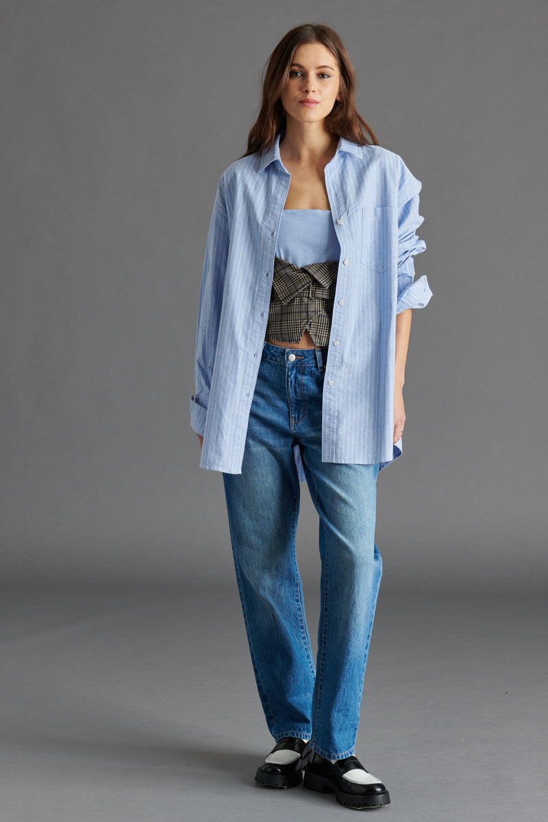 Dim Gray Safia Top Blouse