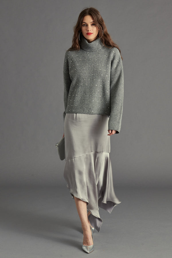 Dim Gray Lucille Midi Skirt Midi Skirt