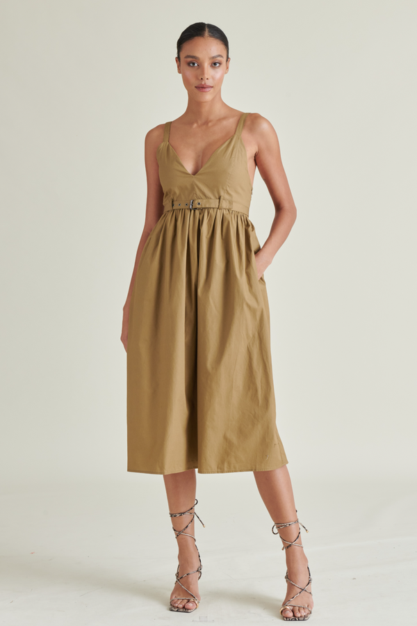 Light Gray Juno Dress Midi Dress
