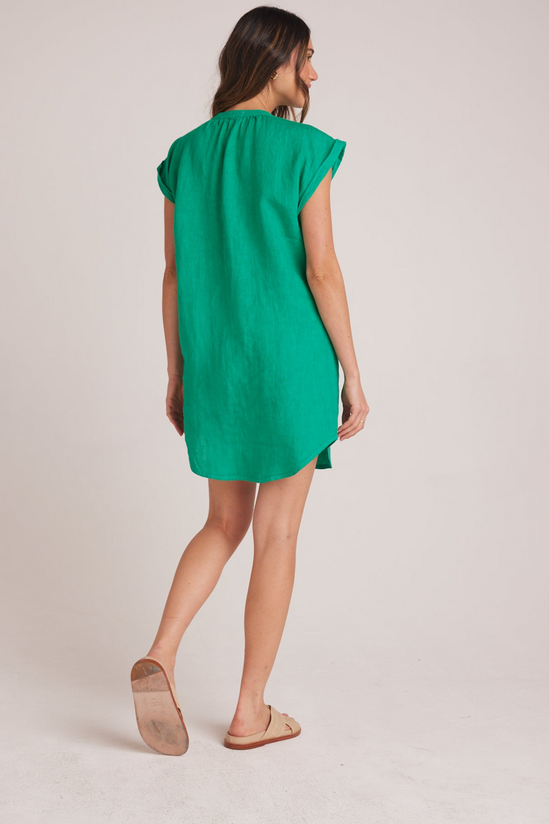 Light Gray Cap Sleeve Henley Dress Mini Dress