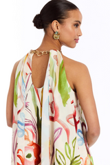 Bijou Halter Mini Dress in Ivory Watercolor
