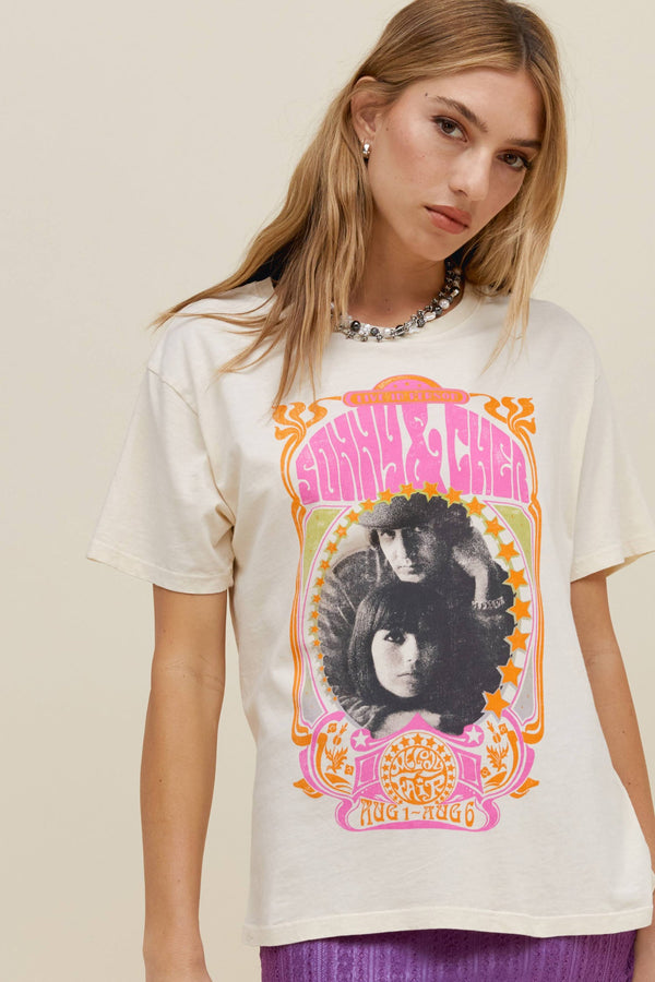 Light Gray Sonny & Cher Melody Fair Boyfriend Tee Shirts & Tops