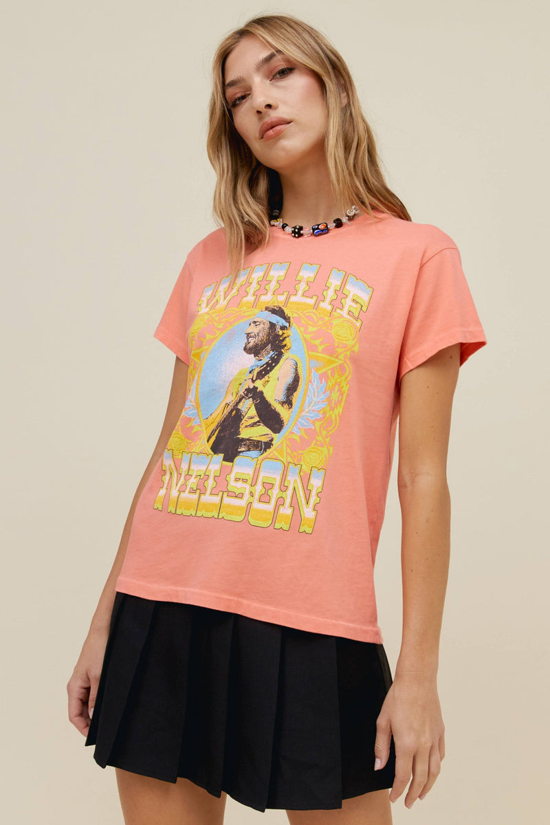 Light Gray Willie Nelson Outlaw Country Tour Tee Graphic Tee