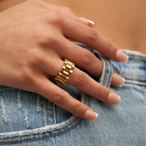 Rosy Brown Watch Band Ring Ring