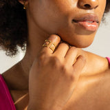 Sienna Waterproof Gold Twisted Double Ring Ring