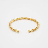White Smoke Thick Twisted Aspen Bangle Bracelet