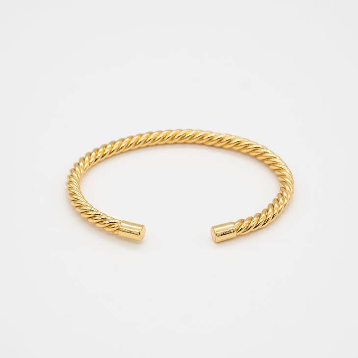 White Smoke Thick Twisted Aspen Bangle Bracelet