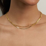 Rosy Brown Herringbone Layered Necklace Necklace