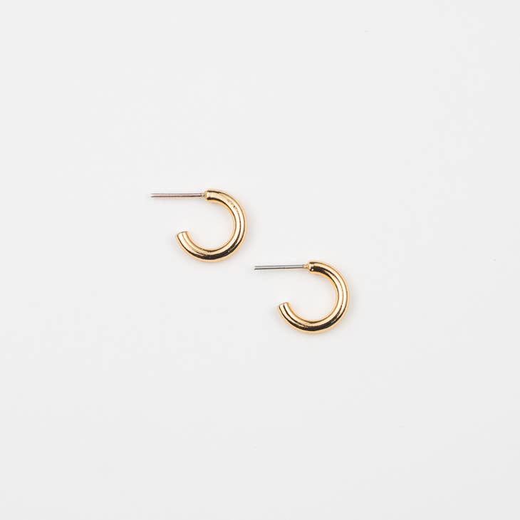 White Smoke Tiny Tube Hoops Earrings