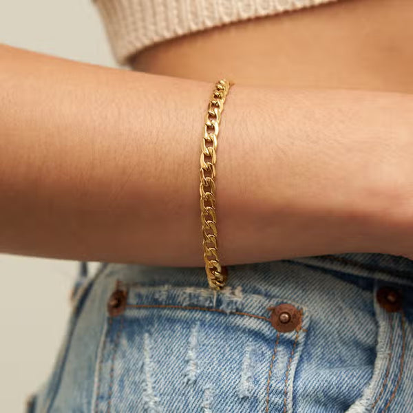 Rosy Brown Curb Chain Bracelet Bracelet