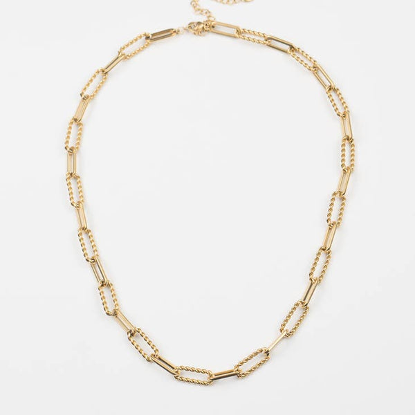 White Smoke Hammered Links Necklace Necklace