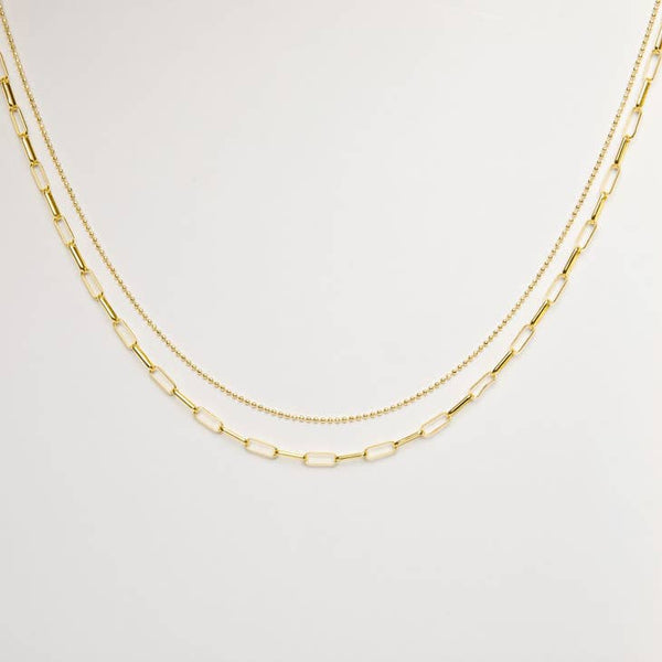 Beige Paperclip Layered Choker Necklace