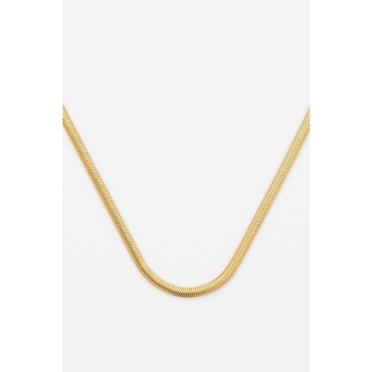 White Smoke Matte Herringbone Necklace Necklace