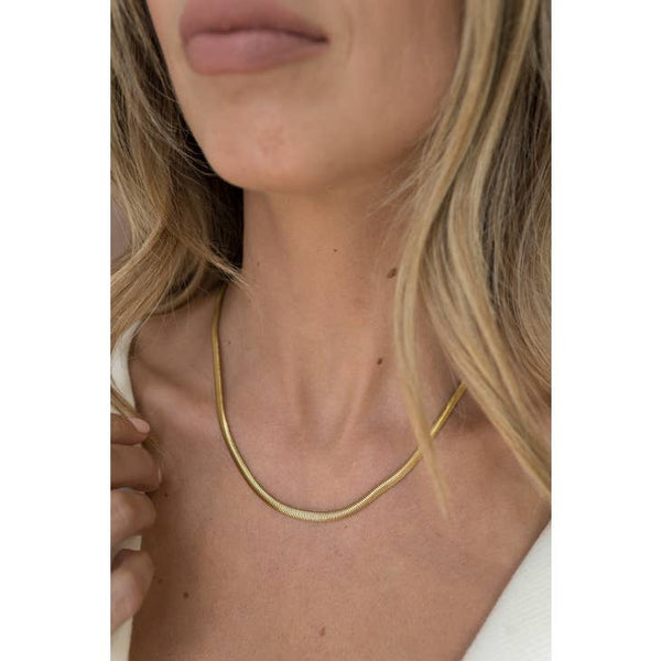 Dim Gray Matte Herringbone Necklace Necklace