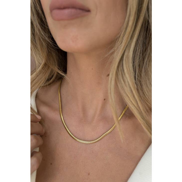 Dim Gray Matte Herringbone Necklace Necklace