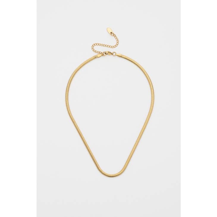 White Smoke Matte Herringbone Necklace Necklace